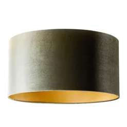 QAZQA lampenkappen cilinder velours groen Clearance