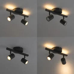 QAZQA opbouwspots back up zwart gu10 Hot