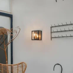 QAZQA plafondlampen buiten charlois zwart e27 New