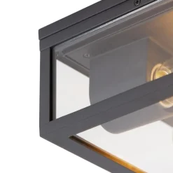 QAZQA plafondlampen buiten charlois zwart e27 New