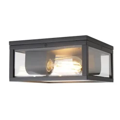 QAZQA plafondlampen buiten charlois zwart e27 New