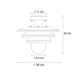 QAZQA plafondlampen buiten morty zwart e27 Online