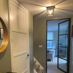 QAZQA plafondlampen cage zwart e27