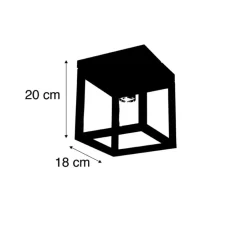 QAZQA plafondlampen cage zwart e27
