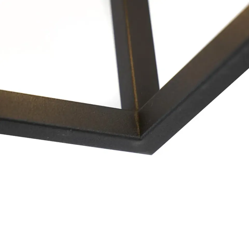 QAZQA plafondlampen cage zwart e27