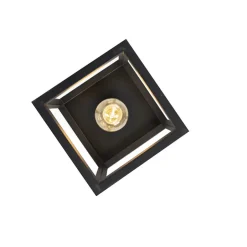 QAZQA plafondlampen cage zwart e27