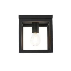 QAZQA plafondlampen cage zwart e27