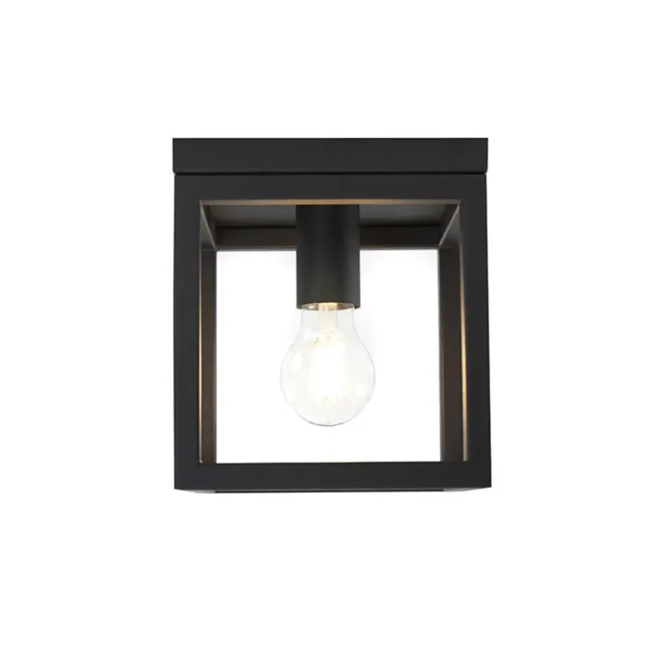 QAZQA plafondlampen cage zwart e27