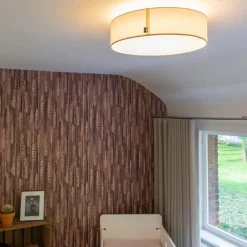 QAZQA plafondlampen drum led wit geïntegreerde led Sale