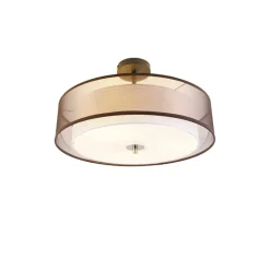 QAZQA plafondlampen drum duo bruin e27 Online