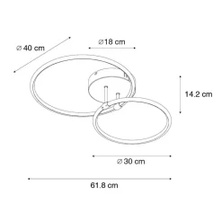 QAZQA plafondlampen joaniqa zwart geïntegreerde led Hot