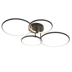 QAZQA plafondlampen joaniqa zwart geïntegreerde led Outlet