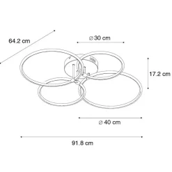 QAZQA plafondlampen joaniqa zwart geïntegreerde led Outlet