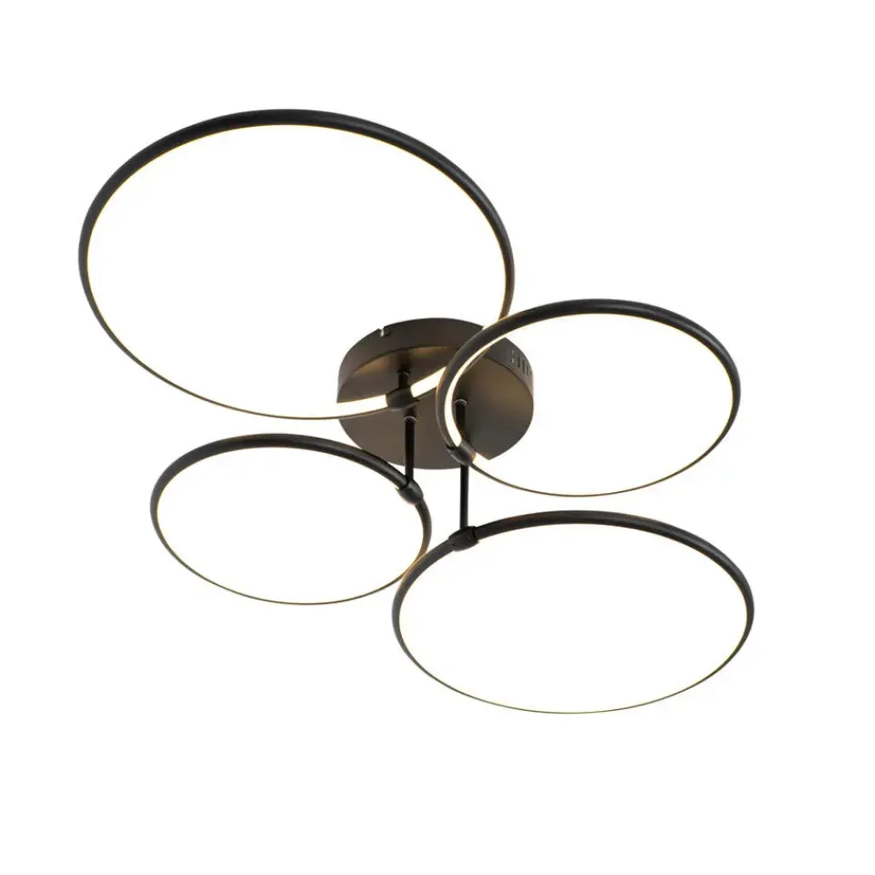 QAZQA plafondlampen joaniqa zwart geïntegreerde led Outlet