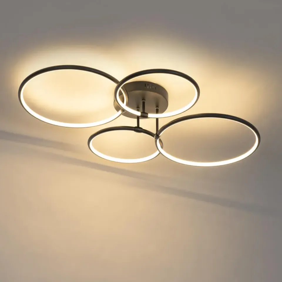 QAZQA plafondlampen joaniqa zwart geïntegreerde led Outlet