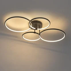 QAZQA plafondlampen joaniqa zwart geïntegreerde led Outlet