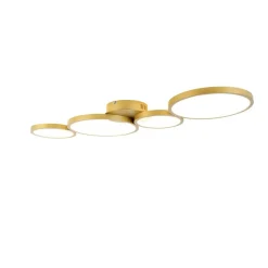 QAZQA plafondlampen lupolo goudkleurig geïntegreerde led Clearance