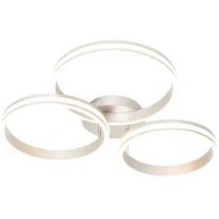 QAZQA plafondlampen navara zilverkleurig geïntegreerde led Outlet