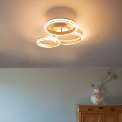 QAZQA plafondlampen navara zilverkleurig geïntegreerde led Outlet