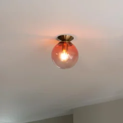 QAZQA plafondlampen pallon roze e27 Best