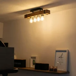 QAZQA plafondlampen reena bruin e27 Clearance