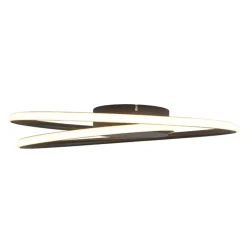 QAZQA plafondlampen rowan zwart geïntegreerde led Sale