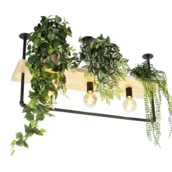 QAZQA plafondlampen shelf zwart e27