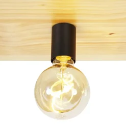 QAZQA plafondlampen shelf zwart e27