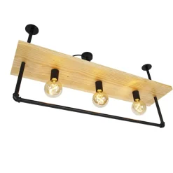 QAZQA plafondlampen shelf zwart e27