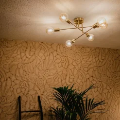 QAZQA plafondlampen sydney goudkleurig e27 Discount