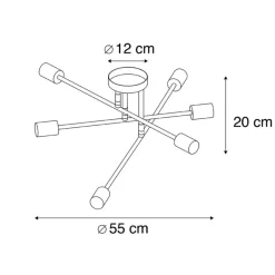 QAZQA plafondlampen sydney goudkleurig e27 Discount