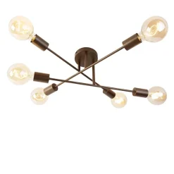 QAZQA plafondlampen sydney bruin e27 New
