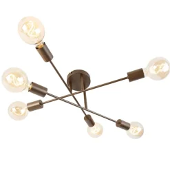 QAZQA plafondlampen sydney bruin e27 New