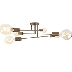 QAZQA plafondlampen sydney bruin e27 New