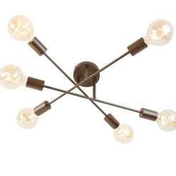 QAZQA plafondlampen sydney bruin e27 New