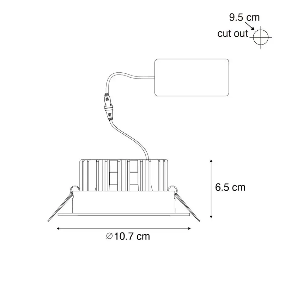 QAZQA Professional inbouwspots gaius wit geïntegreerde led