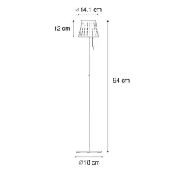 QAZQA staande buitenlampen ferre wit geïntegreerde led Outlet