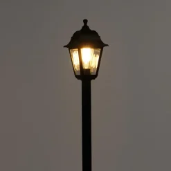 QAZQA staande buitenlampen capital zwart e27