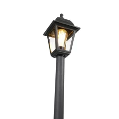 QAZQA staande buitenlampen capital zwart e27