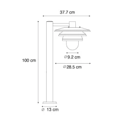 QAZQA staande buitenlampen morty zwart e27 New