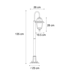 QAZQA staande buitenlampen berta zwart e27 Clearance