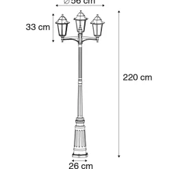 QAZQA staande buitenlampen havana zwart e27 Outlet