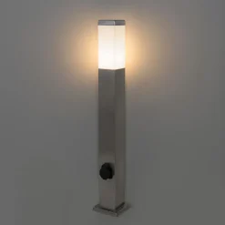 QAZQA staande buitenlampen malios zilverkleurig e27