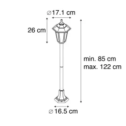 QAZQA staande buitenlampen new haven zwart e27 Hot