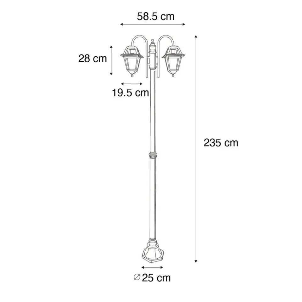 QAZQA staande buitenlampen berta zwart e27 New
