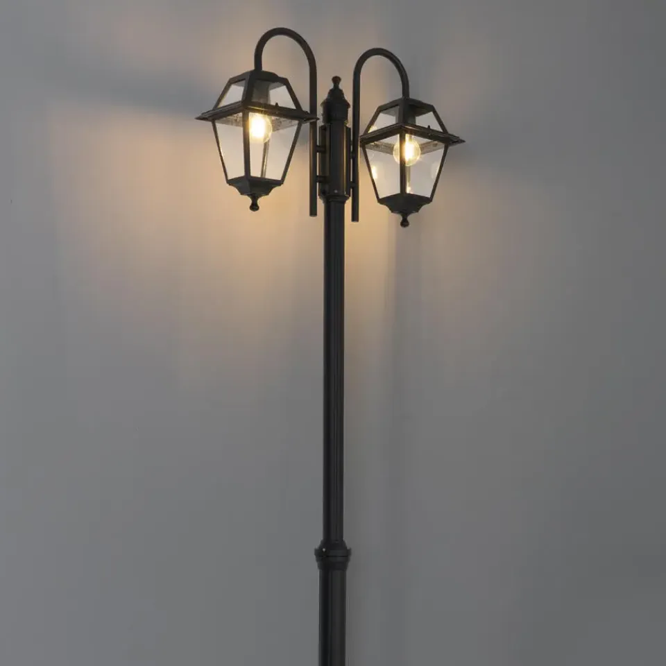 QAZQA staande buitenlampen berta zwart e27 New