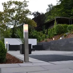 QAZQA staande buitenlampen malios zilverkleurig e27