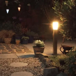 QAZQA staande buitenlampen malios zilverkleurig e27