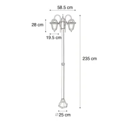 QAZQA staande buitenlampen berta zwart e27