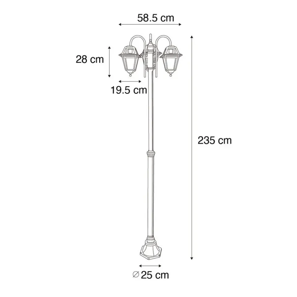 QAZQA staande buitenlampen berta zwart e27